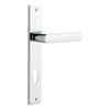 Door Lever Osaka Rectangular Euro Pair Polished Chrome CTC85mm H240xW38xP55mm in Polished Chrome