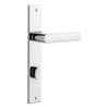 Door Lever Osaka Rectangular Privacy Pair Polished Chrome CTC85mm H240xW38xP55mm in Polished Chrome