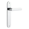 Door Lever Osaka Oval Latch Pair Polished Chrome H240xW40xP55mm in Polished Chrome