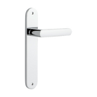 Door Lever Osaka Oval Latch Pair Polished Chrome H240xW40xP55mm in Polished Chrome