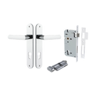 Door Lever Osaka Oval Euro Pair Polished Chrome CTC85mm H240xW40xP55mm Entrance Kit Mortice Lock Euro Polished Chrome CTC85mm Backset 60mm, Euro Cylinder Key Thumb 6 Pin Polished Chrome L70mm KA1 in Polished Chrome