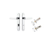 Door Lever Osaka Oval Privacy Pair Polished Chrome CTC85mm H240xW40xP55mm Privacy Kit Tube Latch Split Cam 'T' Striker Polished Chrome Backset 60mm, Privacy Bolt Round Bolt Polished Chrome Backset 60mm in Polished Chrome