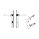 Door Lever Osaka Oval Privacy Pair Polished Chrome CTC85mm H240xW40xP55mm Privacy Kit Tube Latch Split Cam 'T' Striker Polished Chrome Backset 60mm, Privacy Bolt Round Bolt Polished Chrome Backset 60mm in Polished Chrome