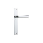 Door Lever Copenhagen on Long Backplate Pair Polished Chrome H240xW38xP61mm in Polished Chrome