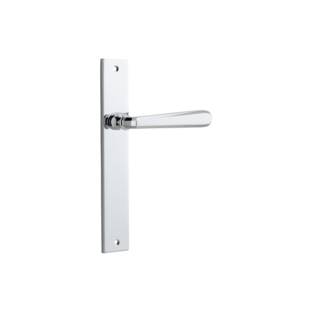 Door Lever Copenhagen on Long Backplate Pair Polished Chrome H240xW38xP61mm in Polished Chrome