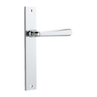 Door Lever Copenhagen Rectangular Latch Right Hand Fixed Polished Chrome L120xP57mm BPH240xW38mm in Polished Chrome