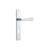 Door Lever Copenhagen Rectangular Euro Pair Polished Chrome CTC85mm H240xW38xP61mm in Polished Chrome