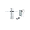 Door Lever Copenhagen Rectangular Euro Pair Polished Chrome CTC85mm H240xW38xP61mm Entrance Kit, Mortice Lock Euro Polished Chrome CTC85mm Backset 60mm, Euro Cylinder Dual Function 5 Pin Polished Chrome L65mm KA1 in Polished Chrome