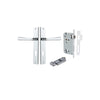 Door Lever Copenhagen Rectangular Euro Pair Polished Chrome CTC85mm H240xW38xP61mm Entrance Kit, Mortice Lock Euro Polished Chrome CTC85mm Backset 60mm, Euro Cylinder Key Thumb 6 Pin Polished Chrome L70mm KA1 in Polished Chrome