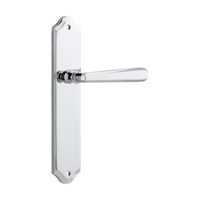 Door Lever Copenhagen Shouldered Latch Pair Polished Chrome H250xW48xP61mm in Polished Chrome