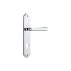 Door Lever Copenhagen Shouldered Euro Pair Polished Chrome CTC85mm H250xW48xP61mm in Polished Chrome