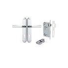Door Lever Copenhagen Shouldered Euro Pair Polished Chrome CTC85mm H250xW48xP61mm Entrance Kit Mortice Lock Euro Polished Chrome CTC85mm Backset 60mm, Euro Cylinder Dual Function 5 Pin Polished Chrome L65mm KA1 in Polished Chrome