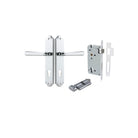 Door Lever Copenhagen Shouldered Euro Pair Polished Chrome CTC85mm H250xW48xP61mm Entrance Kit Mortice Lock Euro Polished Chrome CTC85mm Backset 60mm, Euro Cylinder Key Thumb 6 Pin Polished Chrome L70mm KA1 in Polished Chrome