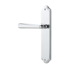 Door Lever Copenhagen Shouldered Latch Left Hand Fixed Polished Chrome L120xP59mm BPH250xW48mm in Polished Chrome