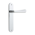 Door Lever Copenhagen Oval Latch Pair Polished Chrome H240xW40xP61mm in Polished Chrome