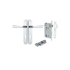 Door Lever Copenhagen Oval Euro Pair Polished Chrome CTC85mm H240xW40xP61mm Entrance Kit Mortice Lock Euro Polished Chrome CTC85mm Backset 60mm, Euro Cylinder Key Thumb 6 Pin Polished Chrome L70mm KA1 in Polished Chrome