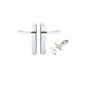 Door Lever Copenhagen Oval Latch Pair Polished Chrome H240xW40xP61mm Passage Kit Tube Latch Split Cam 'T' Striker Polished Chrome Backset 60mm in Polished Chrome