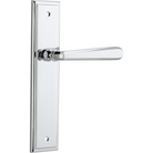 Door Lever Copenhagen Stepped Latch Pair Polished Chrome H237xW50xP61mm in Polished Chrome