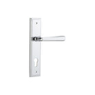 Door Lever Copenhagen Stepped Euro Pair Polished Chrome CTC85mm H237xW50xP61mm in Polished Chrome
