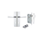Door Lever Copenhagen Stepped Euro Pair Polished Chrome CTC85mm H237xW50xP61mm Entrance Kit Mortice Lock Euro Polished Chrome CTC85mm Backset 60mm, Euro Cylinder Dual Function 5 Pin Polished Chrome L65mm KA1 in Polished Chrome