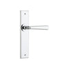 Door Lever Copenhagen Chamfered Latch Pair Polished Chrome H240xW50xP61mm in Polished Chrome