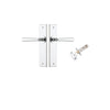 Door Lever Copenhagen Chamfered Polished Chrome L120xP59mm BPH240xW50mm Passage Kit Tube Latch Split Cam 'T' Striker Polished Chrome Backset 60mm in Polished Chrome