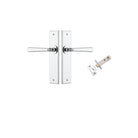 Door Lever Copenhagen Chamfered Polished Chrome L120xP59mm BPH240xW50mm Passage Kit Tube Latch Split Cam 'T' Striker Polished Chrome Backset 60mm in Polished Chrome
