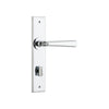 Door Lever Copenhagen Chamfered Privacy Pair Polished Chrome CTC85mm H240xW50xP61mm in Polished Chrome