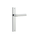 Door Lever Helsinki on Long Backplate Pair Polished Chrome H240xW38xP44mm in Polished Chrome