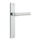 Door Lever Helsinki on Long Backplate Pair Polished Chrome H240xW38xP44mm in Polished Chrome