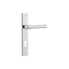 Door Lever Helsinki Rectangular Euro Pair Polished Chrome CTC85mm H240xW38xP44mm in Polished Chrome