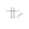Door Lever Helsinki Rectangular Latch Pair Polished Chrome H240xW38xP44mm Passage Kit, Tube Latch Split Cam 'T' Striker Polished Chrome Backset 60mm in Polished Chrome