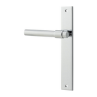 Door Lever Helsinki Rectangular Latch Left Hand Fixed Polished Chrome L137xP58mm BPH240xW38mm in Polished Chrome