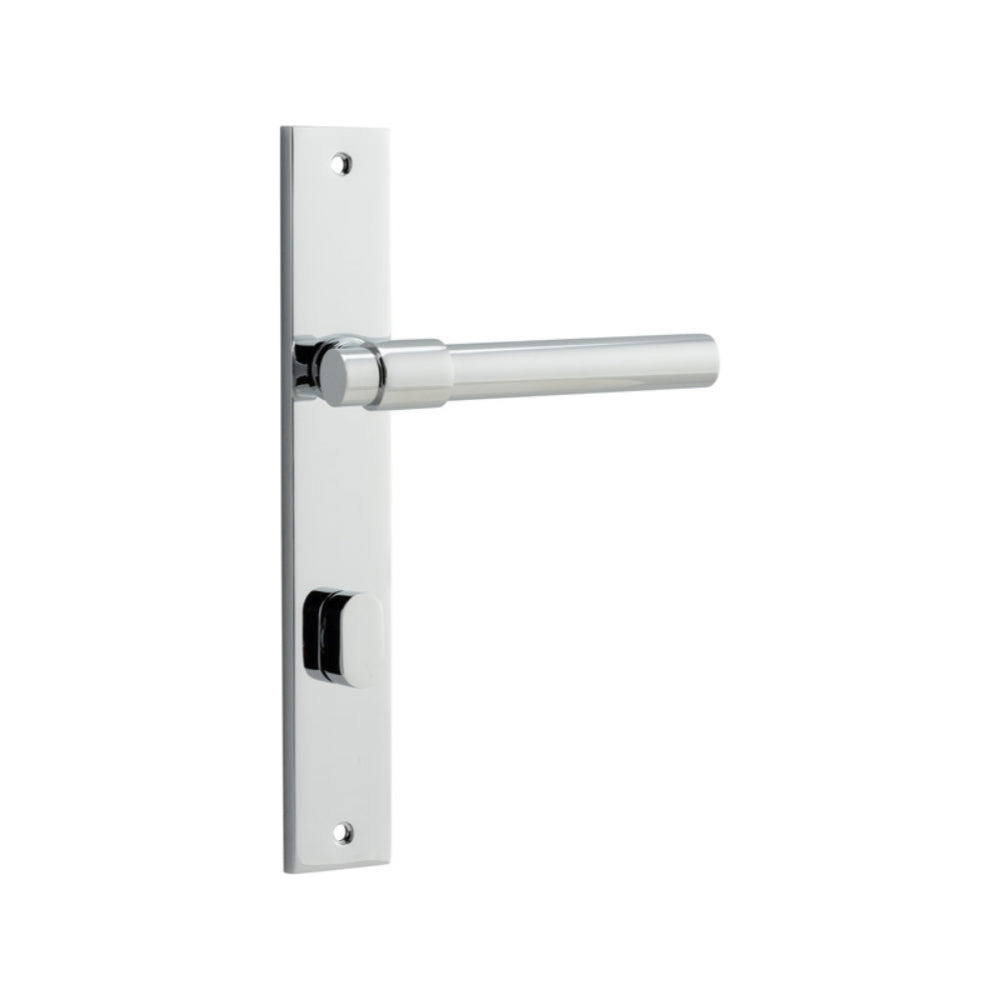 Door Lever Helsinki Rectangular Privacy Pair Polished Chrome CTC85mm H240xW38xP44mm in Polished Chrome