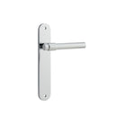 Door Lever Helsinki Oval Latch Pair Polished Chrome H240xW40xP44mm in Polished Chrome