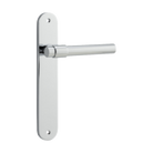 Door Lever Helsinki Oval Latch Pair Polished Chrome H240xW40xP44mm in Polished Chrome