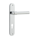 Door Lever Helsinki Oval Euro Pair Polished Chrome CTC85mm H240xW40xP44mm in Polished Chrome