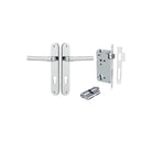 Door Lever Helsinki Oval Euro Pair Polished Chrome CTC85mm H240xW40xP44mm Entrance Kit Mortice Lock Euro Polished Chrome CTC85mm Backset 60mm, Euro Cylinder Dual Function 5 Pin Polished Chrome L65mm KA1 in Polished Chrome