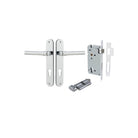 Door Lever Helsinki Oval Euro Pair Polished Chrome CTC85mm H240xW40xP44mm Entrance Kit Mortice Lock Euro Polished Chrome CTC85mm Backset 60mm, Euro Cylinder Key Thumb 6 Pin Polished Chrome L70mm KA1 in Polished Chrome