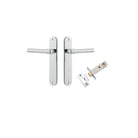 Door Lever Helsinki Oval Latch Pair Polished Chrome H240xW40xP44mm Passage Kit Tube Latch Split Cam 'T' Striker Polished Chrome Backset 60mm in Polished Chrome