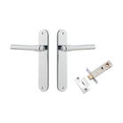Door Lever Helsinki Oval Latch Pair Polished Chrome H240xW40xP44mm Passage Kit Tube Latch Split Cam 'T' Striker Polished Chrome Backset 60mm in Polished Chrome
