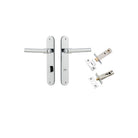 Door Lever Helsinki Oval Privacy Pair Polished Chrome CTC85mm H240xW40xP44mm Privacy Kit Tube Latch Split Cam 'T' Striker Polished Chrome Backset 60mm, Privacy Bolt Round Bolt Polished Chrome Backset 60mm in Polished Chrome