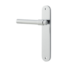 Door Lever Helsinki Oval Latch Left Hand Fixed Polished Chrome L137xP58mm BPH240xW40mm in Polished Chrome