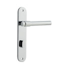 Door Lever Helsinki Oval Privacy Pair Polished Chrome CTC85mm H240xW40xP44mm in Polished Chrome