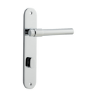 Door Lever Helsinki Oval Privacy Pair Polished Chrome CTC85mm H240xW40xP44mm in Polished Chrome