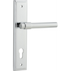 Door Lever Helsinki Stepped Euro Pair Polished Chrome CTC85mm H237xW50xP44mm in Polished Chrome