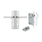 Door Lever Helsinki Stepped Euro Pair Polished Chrome CTC85mm H237xW50xP44mm Entrance Kit Mortice Lock Euro Polished Chrome CTC85mm Backset 60mm Euro Cylinder Dual Function 5 Pin Polished Chrome L65mm KA1 in Polished Chrome