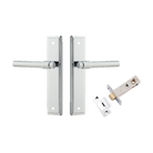 Door Lever Helsinki Stepped Latch Pair Polished Chrome H237xW50xP44mm Passage Kit Tube Latch Split Cam 'T' Striker Polished Chrome Backset 60mm in Polished Chrome