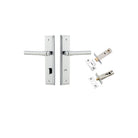 Pair of Iver Helsinki lever door handles on stepped backplates in a modern, sleek design.
