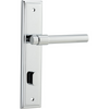 Door Lever Helsinki Stepped Privacy Pair Polished Chrome CTC85mm H237xW50xP44mm in Polished Chrome